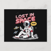 Verdwaald in de ruimte astronaut briefkaart (Voorkant)