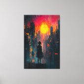Verdwaald in de stad Hedendaagse expressionist Urb Canvas Afdruk (Voorkant)