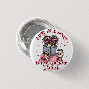 Verdwaald in een boek... ronde button 3,2 cm