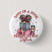 Verdwaald in een boek... ronde button 3,2 cm (Voorkant)