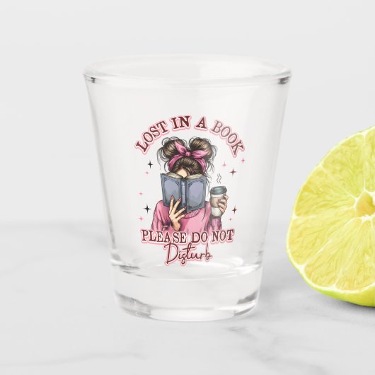 Verdwaald in een boek... shot glas (Voorkant)