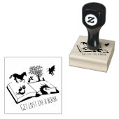 Verdwaald in een boek Unicorn Fantasy Rubberstempel (Gestempeld)