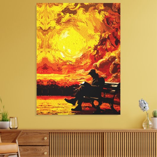 Verdwaald in gedachten – Surrealistische zonsonder Canvas Afdruk (Insitu (Woonkamer))