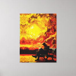 Verdwaald in gedachten – Surrealistische zonsonder Canvas Afdruk