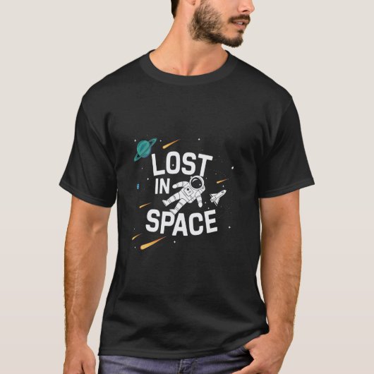 Verdwaald in het avontuur van ruimteastronauten t-shirt (Voorkant)