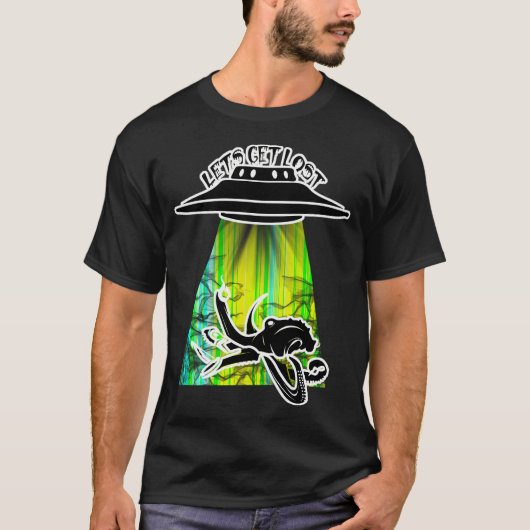 Verdwaalde UFO buitenaardse octopus T-shirt (Voorkant)