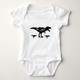 Verdwenen Funny Dinosaurs zwart-wit Cute wild Romper
