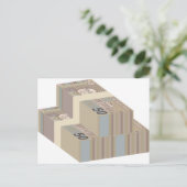 Verdwenen geld stacks briefkaart (Staand voorkant)