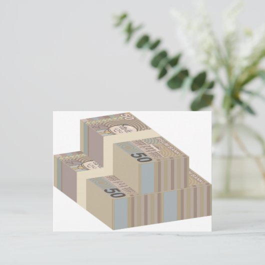 Verdwenen geld stacks briefkaart (Staand voorkant)