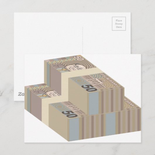 Verdwenen geld stacks briefkaart (Voorkant / Achterkant)