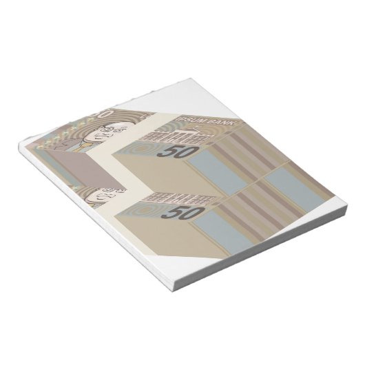 Verdwenen geld stacks notitieblok (Schuin)