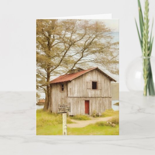 Verdwenen Gevist Visser Viscabine Verjaardag Kaart (Voorkant)