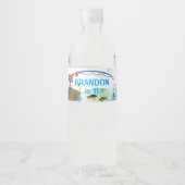 Verdwenen vissen O-vis-ally thema verjaardag Waterfles Etiket (Voorkant)