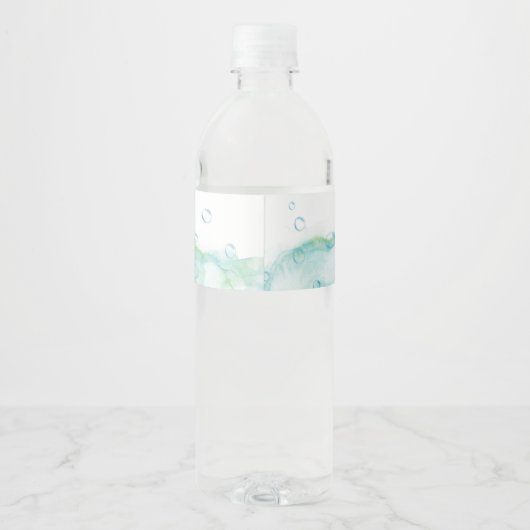 Verdwenen vissen O-vis-ally thema verjaardag Waterfles Etiket (Achterkant)