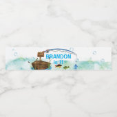 Verdwenen vissen O-vis-ally thema verjaardag Waterfles Etiket (Enkel label)