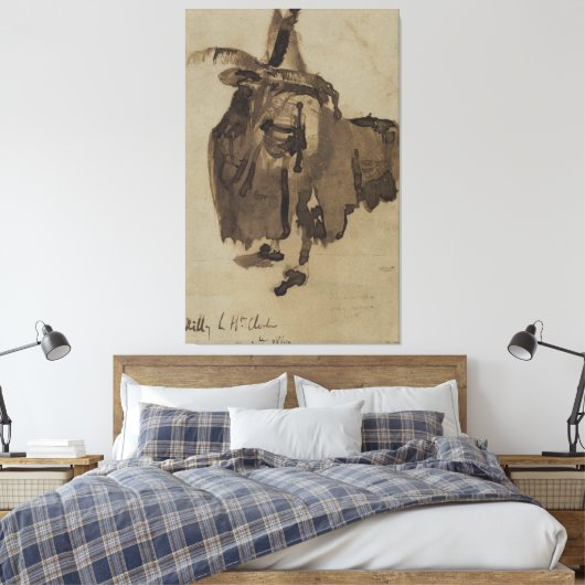 Verdwijnen over mantel en hoed canvas afdruk (Insitu (Slaapkamer))
