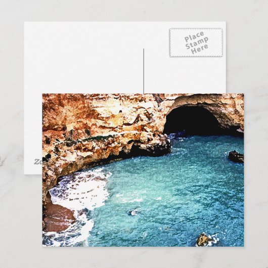 Verdwijnend Strand - Dal Covo - Algarve Portugal Briefkaart (Voorkant / Achterkant)