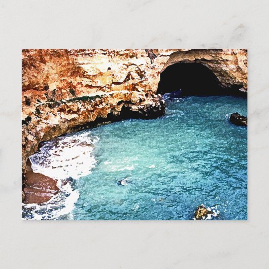 Verdwijnend Strand - Dal Covo - Algarve Portugal Briefkaart (Voorkant)