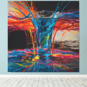 Verdwijnend Water Abstract afbeelding Canvas Afdruk (Insitu (Houten vloer))