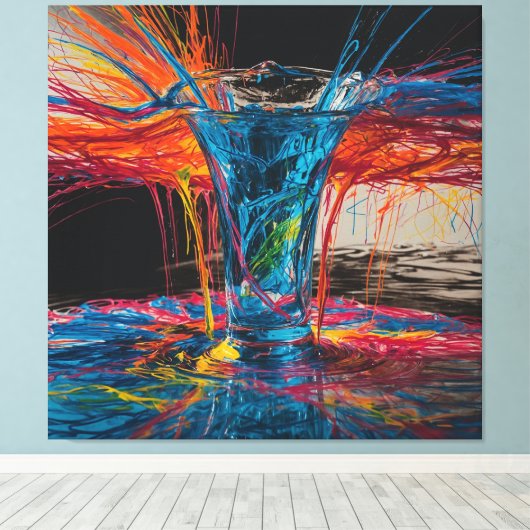 Verdwijnend Water Abstract afbeelding Canvas Afdruk (Insitu (Houten vloer))