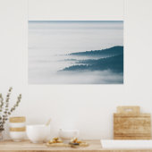Verdwijnende heuvels in mist poster (Keuken)