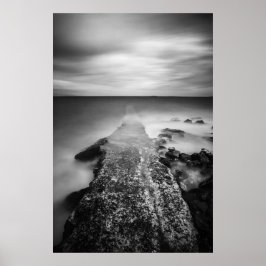 Verdwijnende pier in zee poster