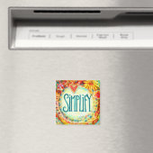 Vereenvoudig bloemige kleurrijke inspiratie magneet (Insitu (Vaatwasser))