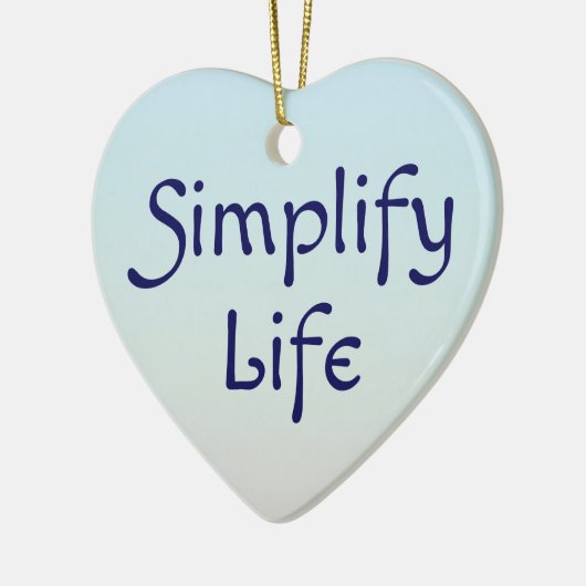 Vereenvoudig het leven blauwe kerstversiering keramisch ornament (Links)