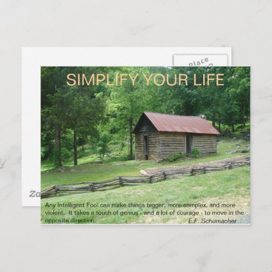 Vereenvoudig uw leven briefkaart (Voorkant / Achterkant)