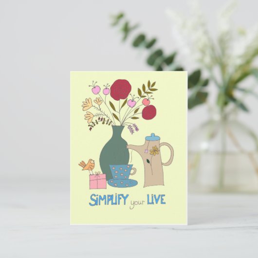 Vereenvoudig uw levend briefkaart (Staand voorkant)