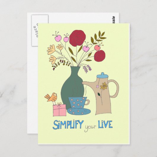 Vereenvoudig uw levend briefkaart (Voorkant / Achterkant)