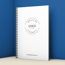 Vereenvoudig uw logo en website promotionele zaken notitieboek