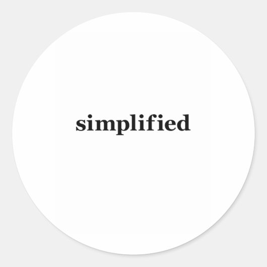 Vereenvoudigd Ronde Sticker (Voorkant)