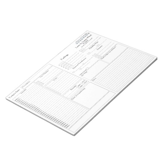 Vereenvoudigde dagelijkse planner | 5 en 1 Food Jo Notitieblok (Schuin)