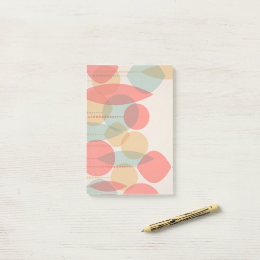 Vereenvoudigde Retro-Ornamenten, alles over druk 4 Post-it® Notes (Op bureau)