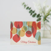 Vereenvoudigde Retro-Ornamenten met prettige kerst Feestdagenkaart (Staand voorkant)