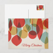 Vereenvoudigde Retro-Ornamenten met prettige kerst Feestdagenkaart (Voorkant / Achterkant)