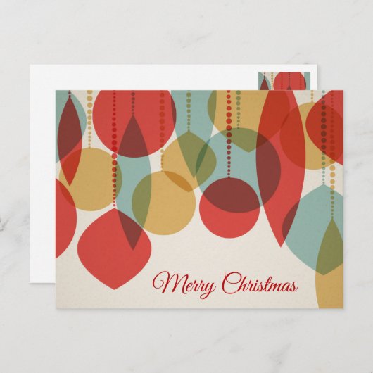 Vereenvoudigde Retro-Ornamenten met prettige kerst Feestdagenkaart (Voorkant / Achterkant)