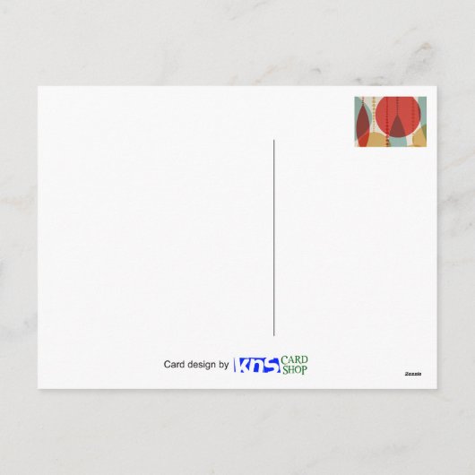 Vereenvoudigde Retro-Ornamenten met prettige kerst Feestdagenkaart (Achterkant)