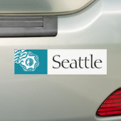 Vereenvoudigde vlag voor Seattle - sticker (Op auto)