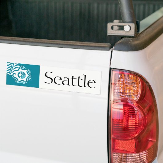 Vereenvoudigde vlag voor Seattle - sticker (Op Truck)