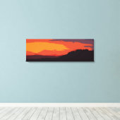 Vereenvoudigde zonsondergang canvas afdruk (Insitu (Houten vloer))