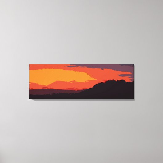 Vereenvoudigde zonsondergang canvas afdruk (Voorkant)
