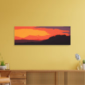 Vereenvoudigde zonsondergang canvas afdruk (Insitu (Woonkamer))