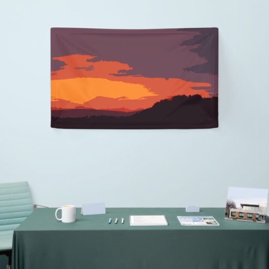 Vereenvoudigde zonsondergang spandoek (Beurs)