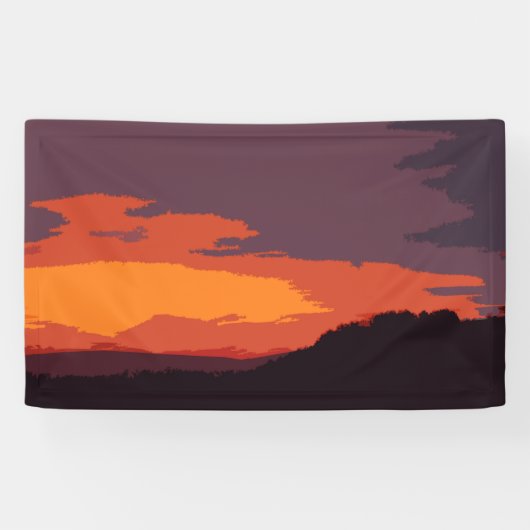 Vereenvoudigde zonsondergang spandoek (Horizontaal)