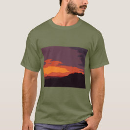 Vereenvoudigde zonsondergang t-shirt
