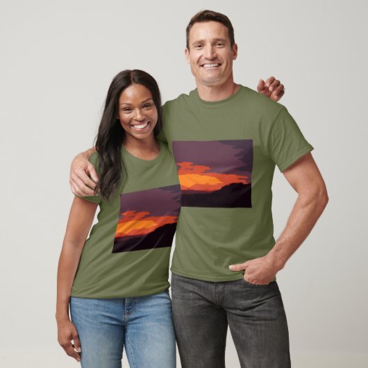 Vereenvoudigde zonsondergang t-shirt (Unisex)