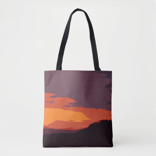 Vereenvoudigde zonsondergang tote bag (Voorkant)