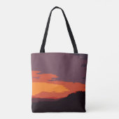 Vereenvoudigde zonsondergang tote bag (Achterkant)